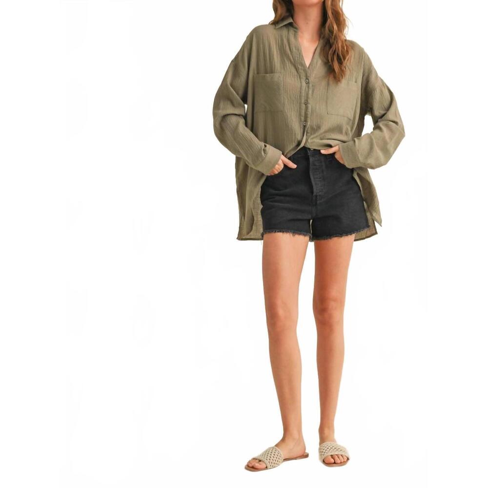 NEW MIOU MUSE remington button down basic shirt i… - image 1